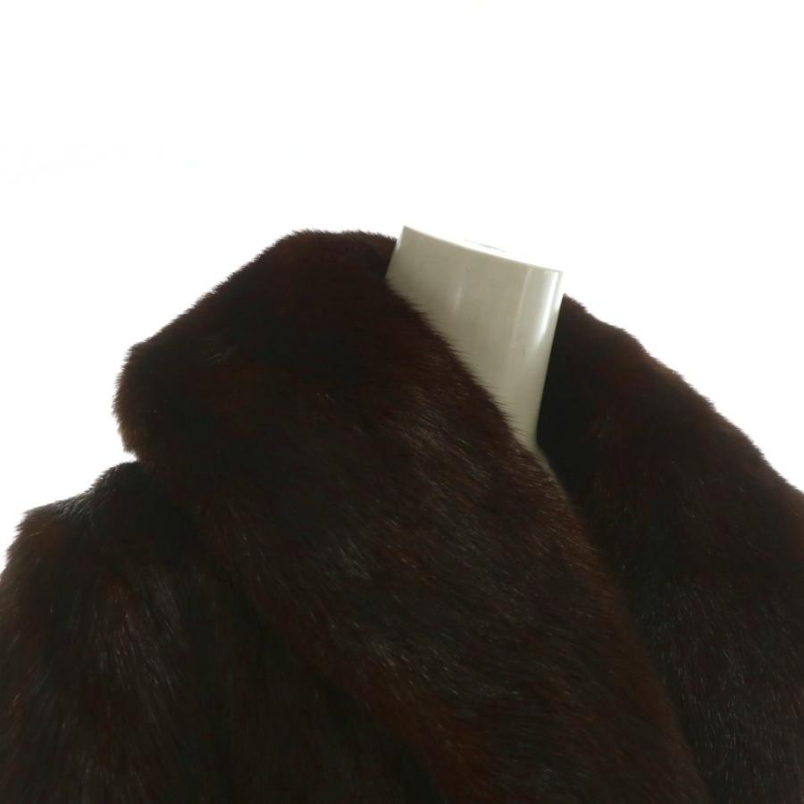 ブラウン 毛皮コート ボタン付き LILY BROWN×MARY QUANT】ビジューボタンミドルファーコート(ノーカラー