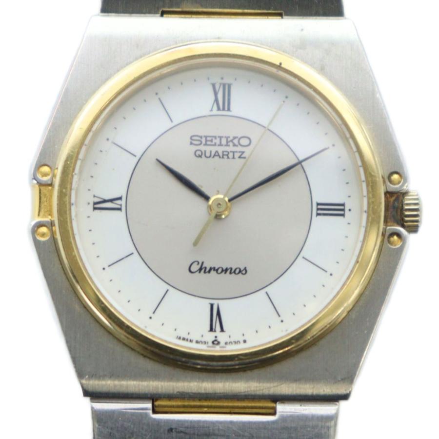 SEIKO クォーツ 置時計 ゴールド/シルバー　美品 セイコー SEIKO 9021-6060 クロノス Chronos 腕時計 ウォッチ クォーツ