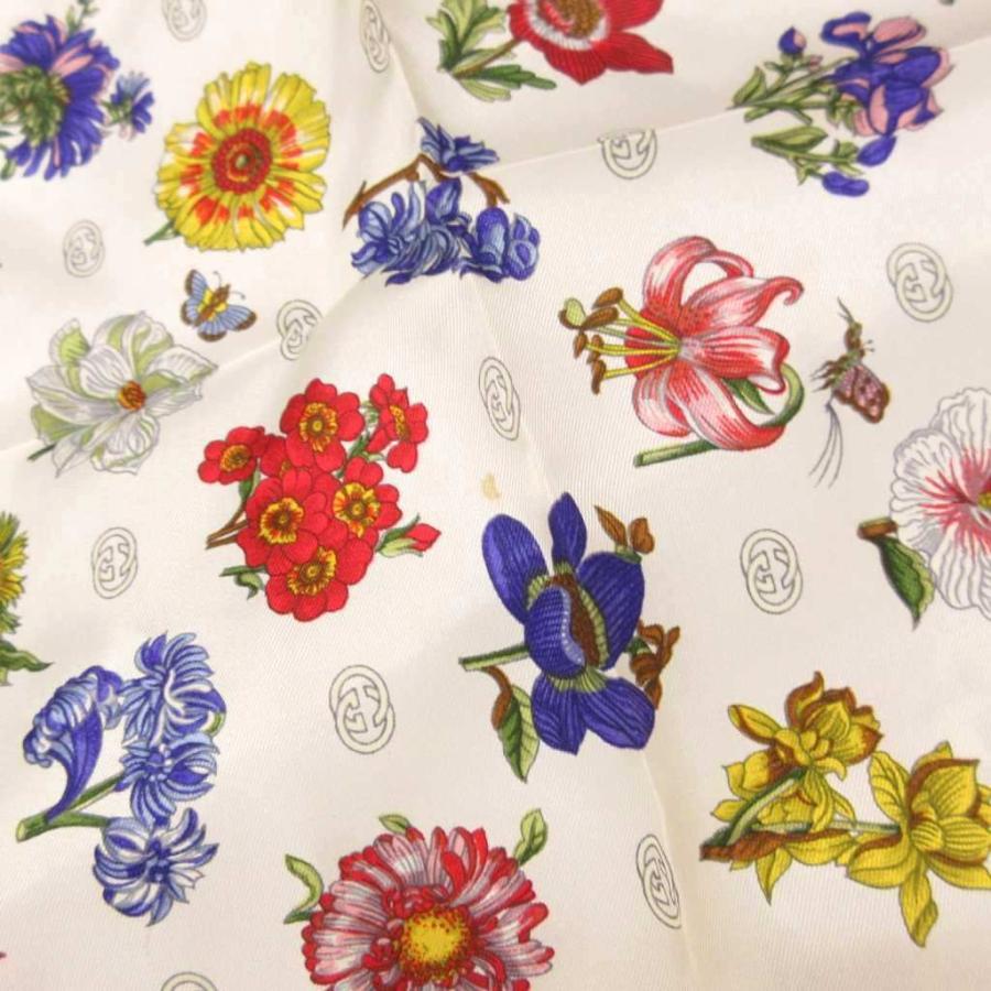 GUCCI（グッチ） スカーフ シルク 絹100％ フラワー 花柄 インター