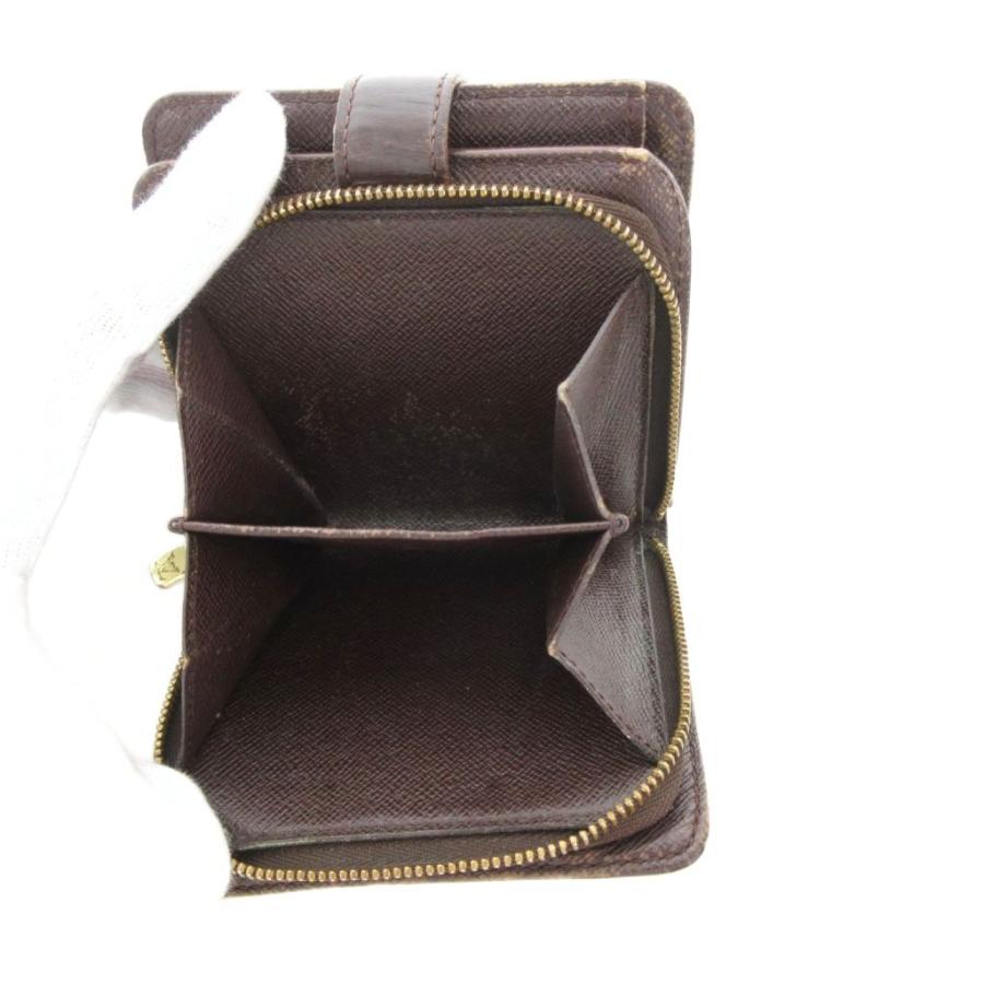 ルイヴィトン 折財布 ダミエ エベヌ コンパクトジップ 茶 高品質