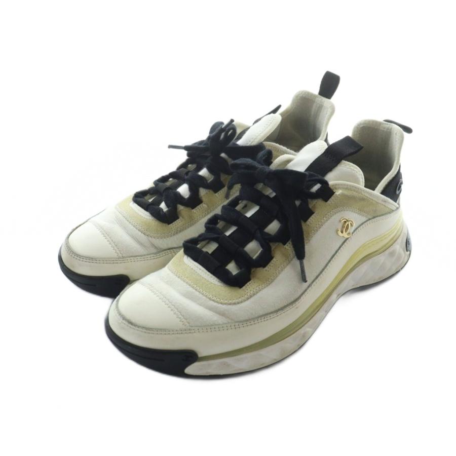 【訳アリ特価】CHANEL シャネル ココマーク　マトラッセ　スニーカー36 CHANEL（シャネル） スニーカー シューズ ココマーク マトラッセソール