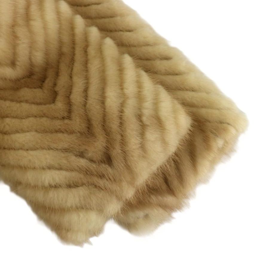 【中古】サリーローズ Sally Rose ファーコート アウター 毛皮 ミンク ミドル ヘリンボーン 9 M ベージュ サリーローズ Sally Rose ファーコート アウター 毛皮 ミンク ミドル