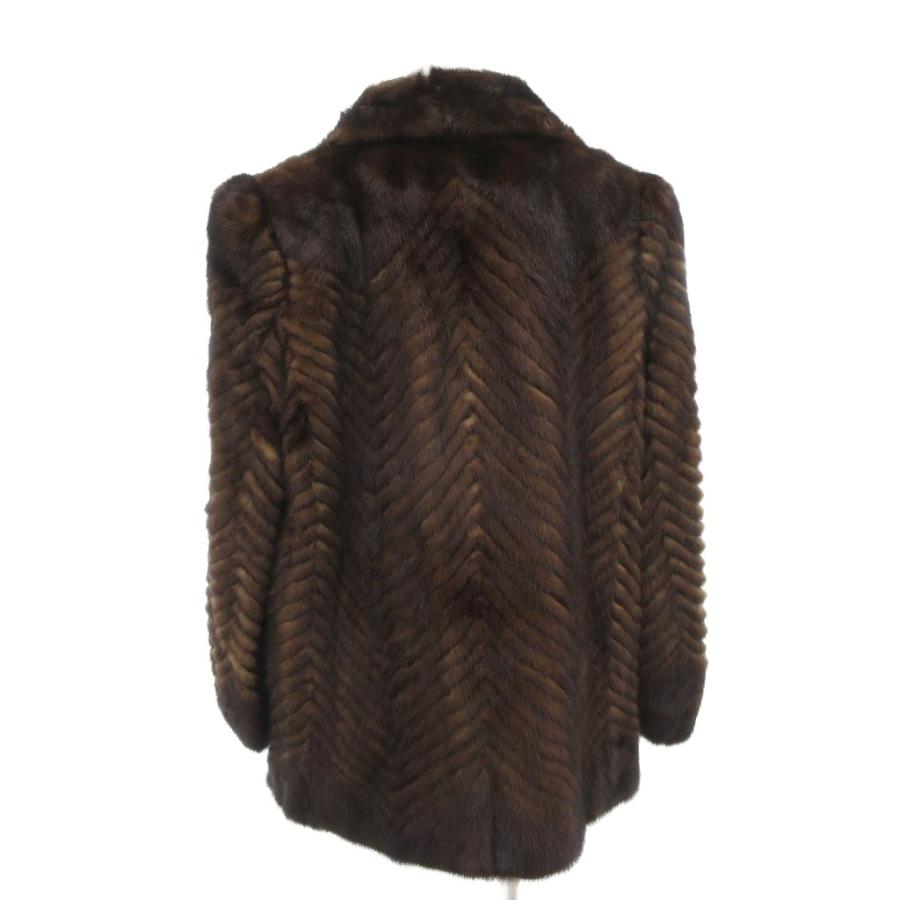 【中古】ファーコート ミンクファー 毛皮 ハーフ丈 11 茶 ブラウン /AE ■GY18 レディース ファーコート ミンクファー 毛皮 ハーフ丈 11 茶 ブラウン /AE □GY18