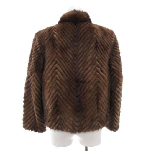 ノーブランド ファーコート ミンクファー 毛皮 ミドル丈 ショール