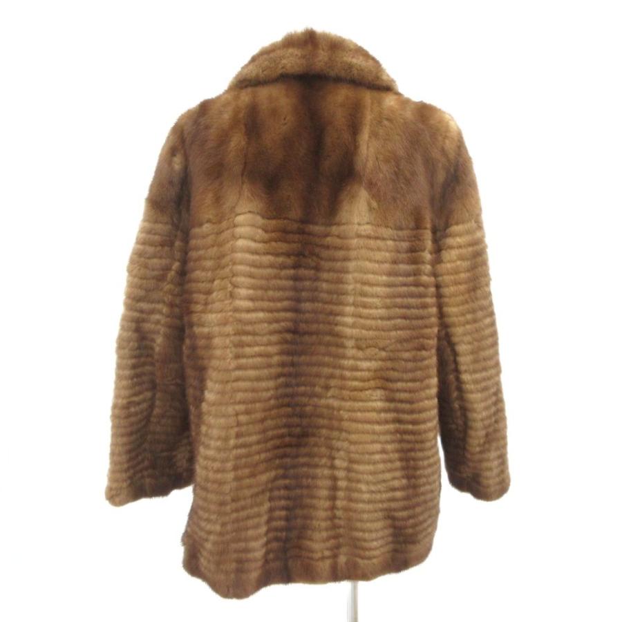 未使用品 ジャージー Jersey ファーコート ミンクファー 毛皮 15 茶