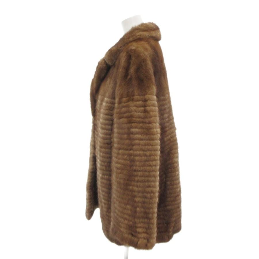 【中古】未使用品 ジャージー Jersey ファーコート ミンクファー 毛皮 15 茶 ブラウン ハーフ丈 ■GY18 レディース 未使用品 ジャージー Jersey ファーコート ミンクファー 毛皮 15 茶