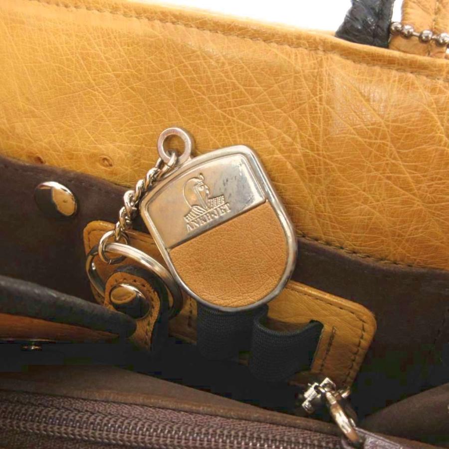 JRA認定 トートバッグ オーストリッチレザー 革 黄 イエロー /JS 