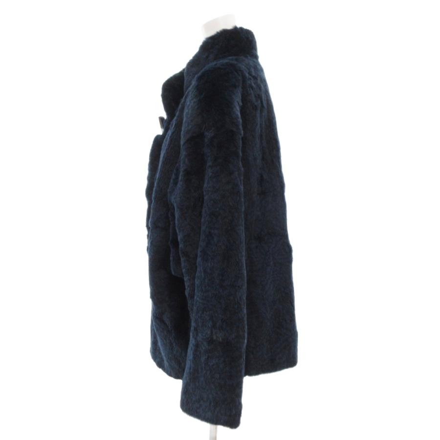 エンバ EMBA ファーコート 毛皮 シェアードミンク ショート丈 紺