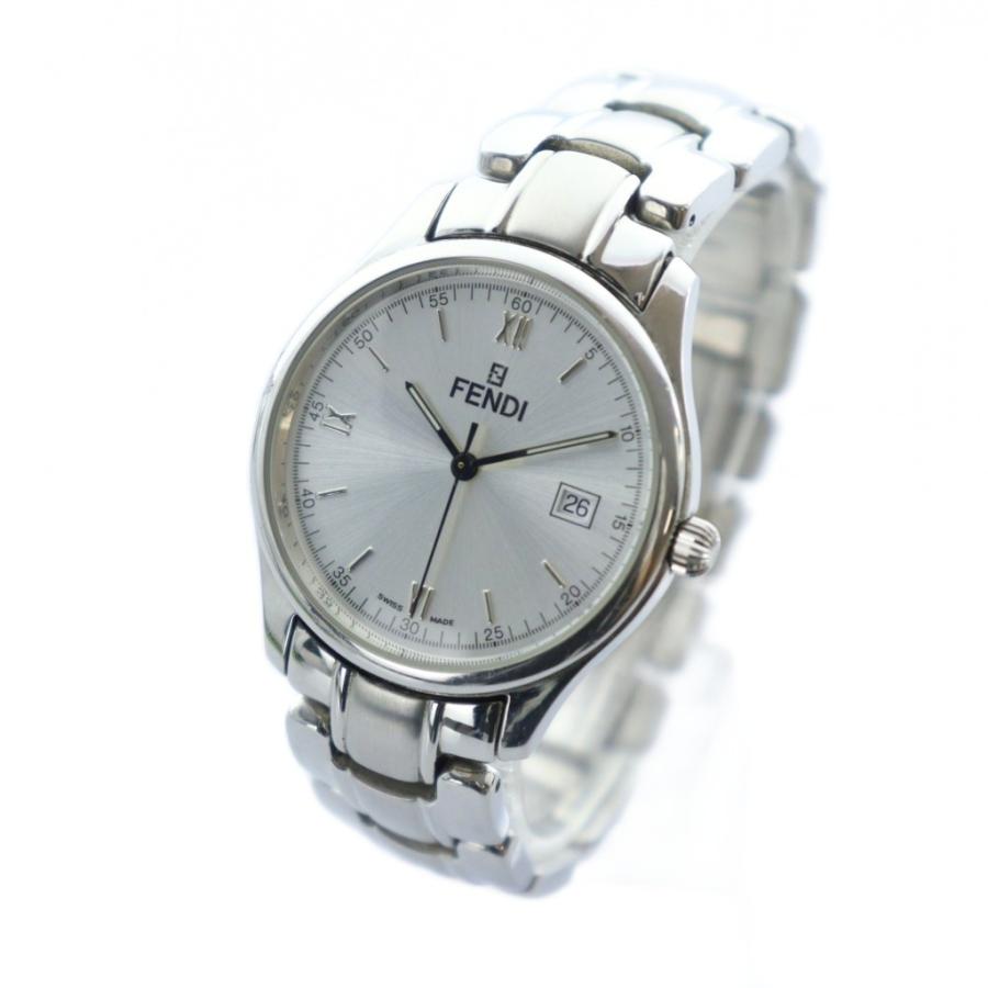 FENDI アナログ時計 シルバー FENDI フェンディ 腕時計 ウォッチ クォーツ デイト カレンダー