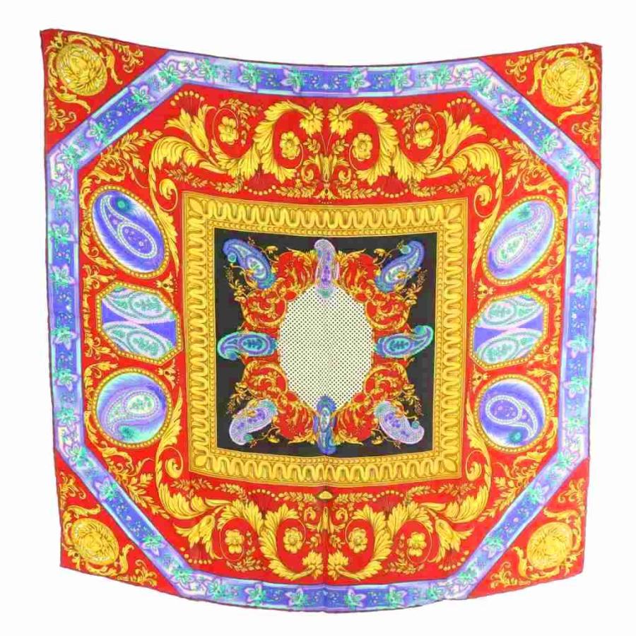 ヴェルサーチ ヴェルサーチェ VERSACE スカーフ 大判 絹 シルク 花柄