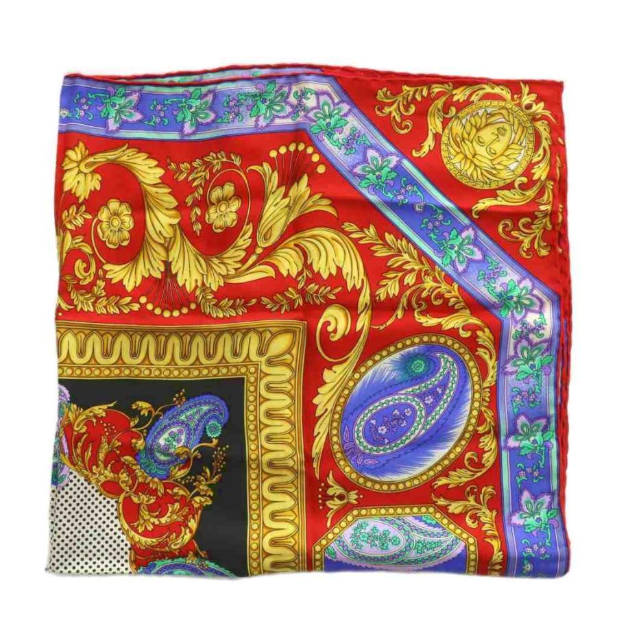 ヴェルサーチ ヴェルサーチェ VERSACE スカーフ 大判 絹 シルク 花柄