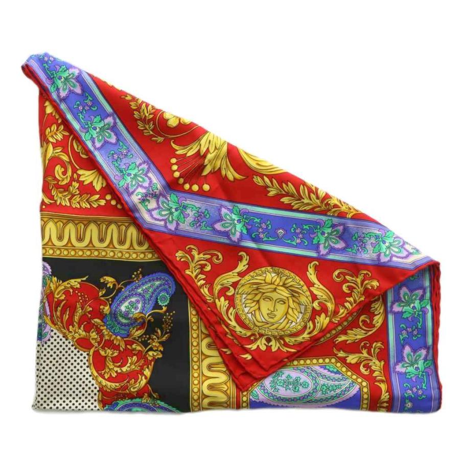 ヴェルサーチ ヴェルサーチェ VERSACE スカーフ 大判 絹 シルク 花柄