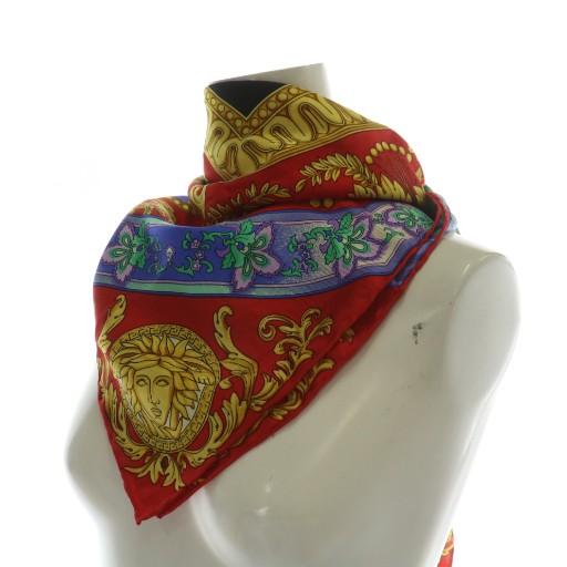 新品！ヴェルサーチ】VERSACE 大判 シルクスカーフ ヴェルサーチ ヴェルサーチェ VERSACE スカーフ 大判 絹 シルク 花柄