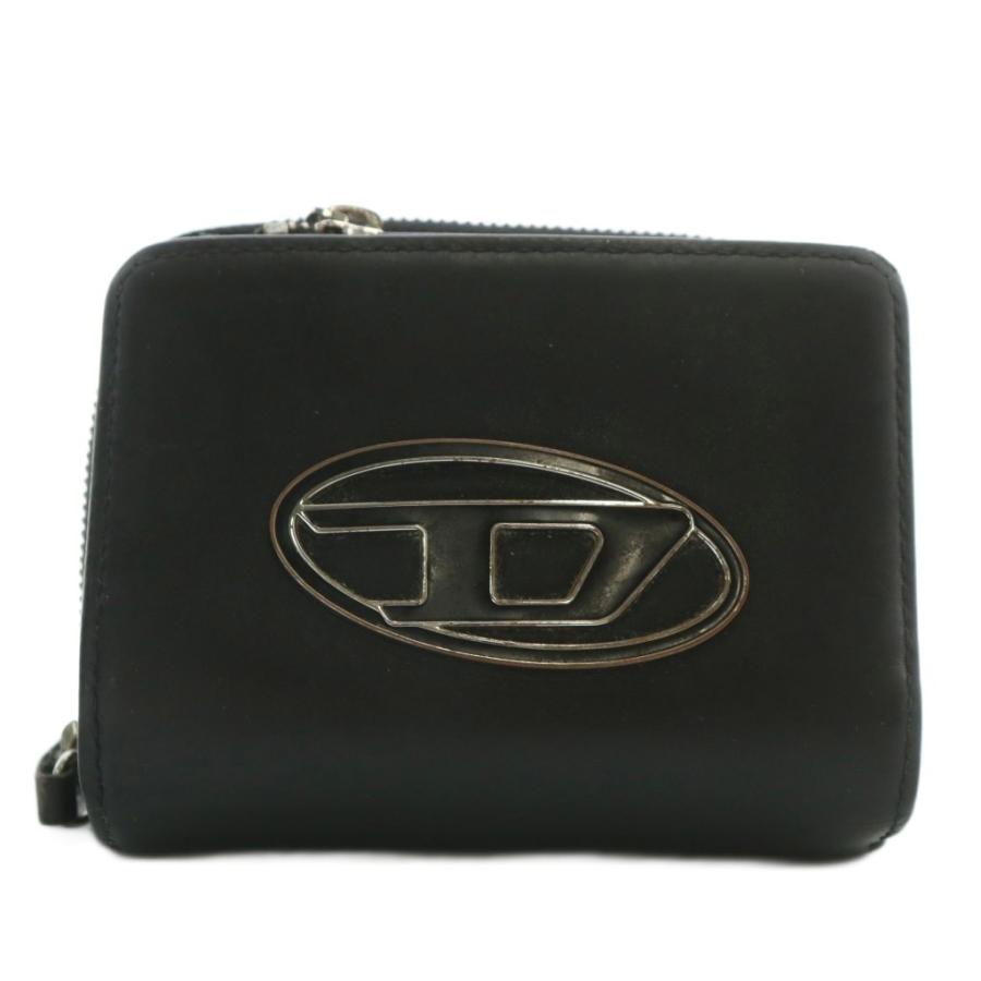 DIESEL ディーゼル 財布 二つ折り レザー ラウンドファスナー D