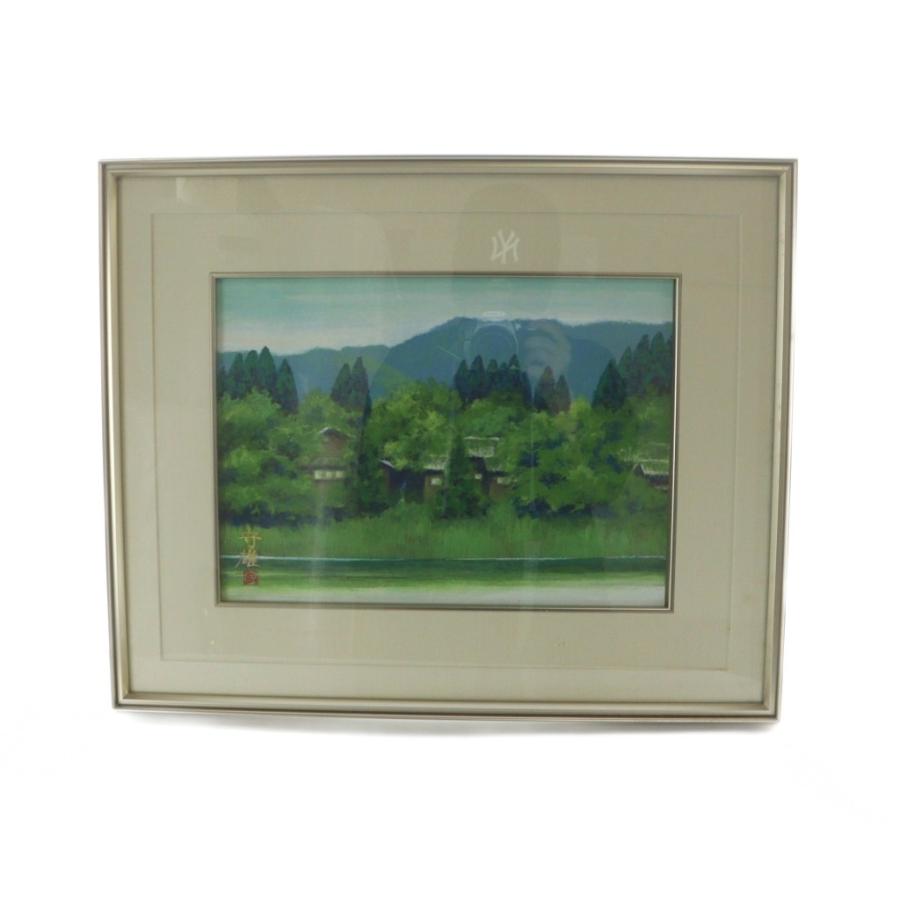 絵画 菅守雄 奈良春日山望む 日本画 美術 風景 マルチカラー □GY18