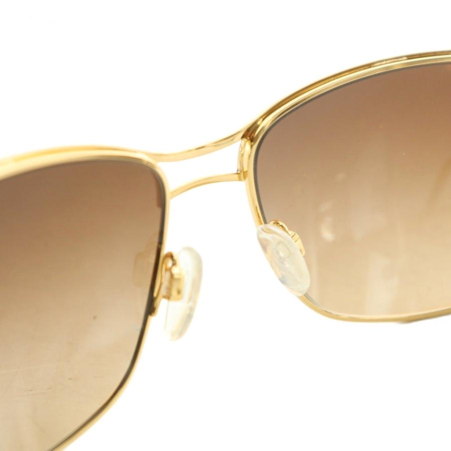 【中古】CAZAL 眼鏡 サングラス メタルフレーム グラデーション スクエア ロゴ 58□16-130 茶色 ゴールド色 9069 カザール CAZAL 眼鏡 サングラス メタルフレーム グラデーション