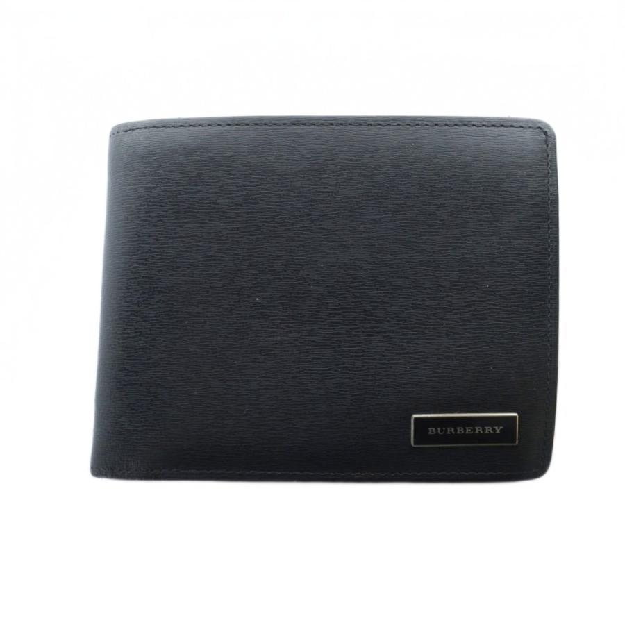 未使用品　BURBERRY LONDON 折り財布　二つ折り　ロゴグラム　黒 BURBERRY バーバリー 二つ折り財布 ウォレット ミニ レザー ロゴ