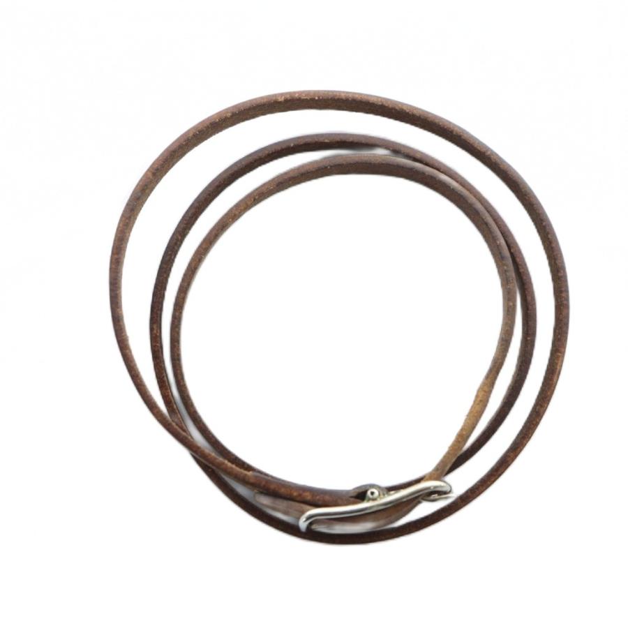 HERMES エルメス アピ3連 ブレスレット 楽天市場】HERMES エルメス アピ3 レザー ブレスレット シルバー