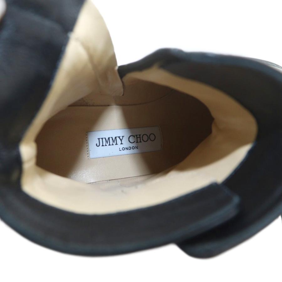 【中古】ジミーチュウ JIMMY CHOO アンクル ブーツ ショートブーツ レザー バックル ラインストーン 35 22cm 黒 ジミーチュウ JIMMY CHOO アンクル ブーツ ショートブーツ レザー
