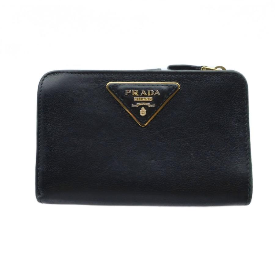 PRADA プラダ 二つ折り財布 ウォレット1ML225 L字ファスナー 三角  