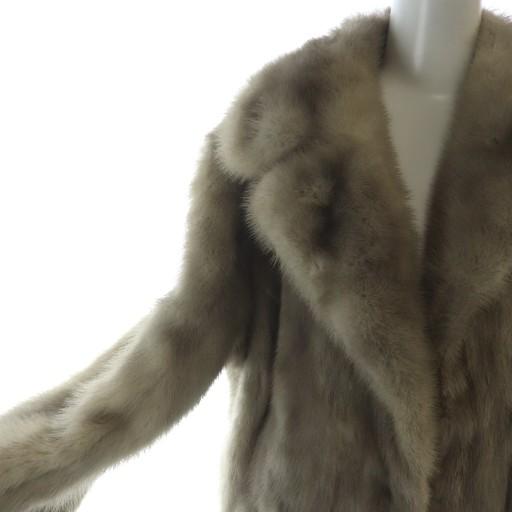 毛皮 サファイアミンクファー ロング コート 総裏地 ショールカラー