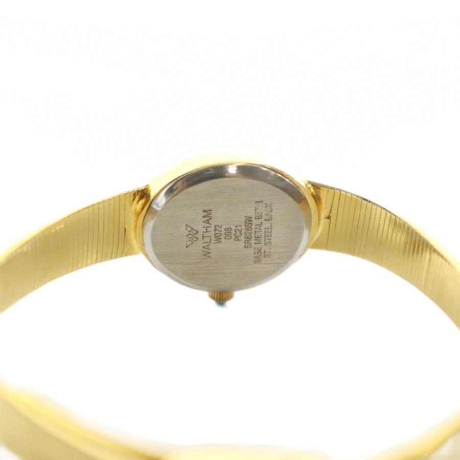 ウォルサム WALTHAM 腕時計 ウォッチ オーバル クォーツ ロゴ 緑文字盤