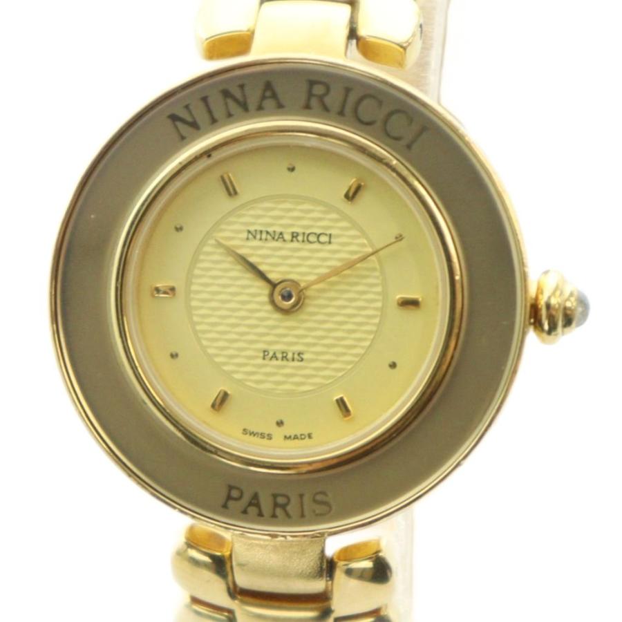 ニナリッチ NINA RICCI 腕時計 ウォッチ クォーツ ロゴ ゴールド色