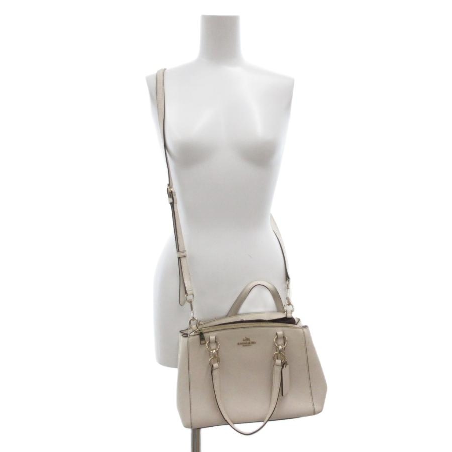 【美品】COACH 白 レザー ハンドバッグ ショルダーバッグ 2way COACH（コーチ） ハンドバッグ ショルダー 2WAY レザー ロゴ 白
