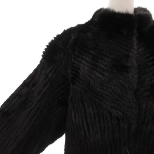 ノーブランド ファーコート 毛皮 ミンクファー LL 黒 ブラック /AE