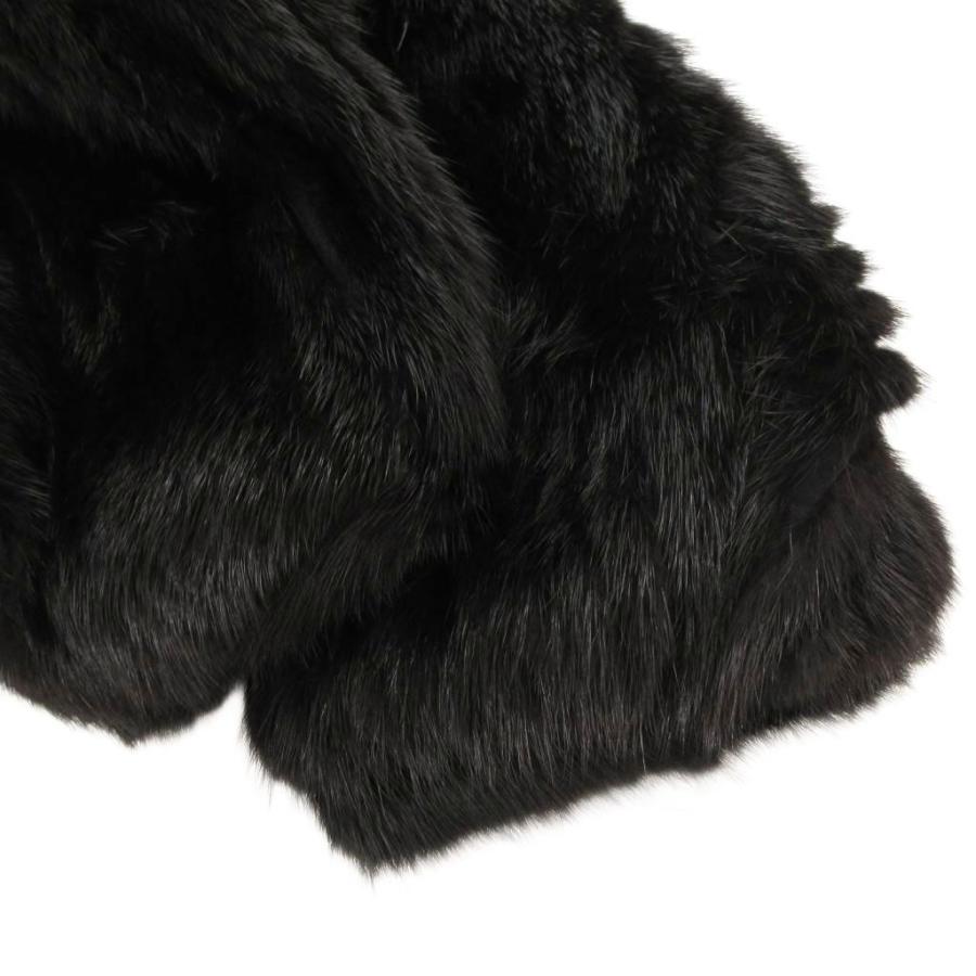 ノーブランド ファーコート 毛皮 ミンクファー LL 黒 ブラック /AE