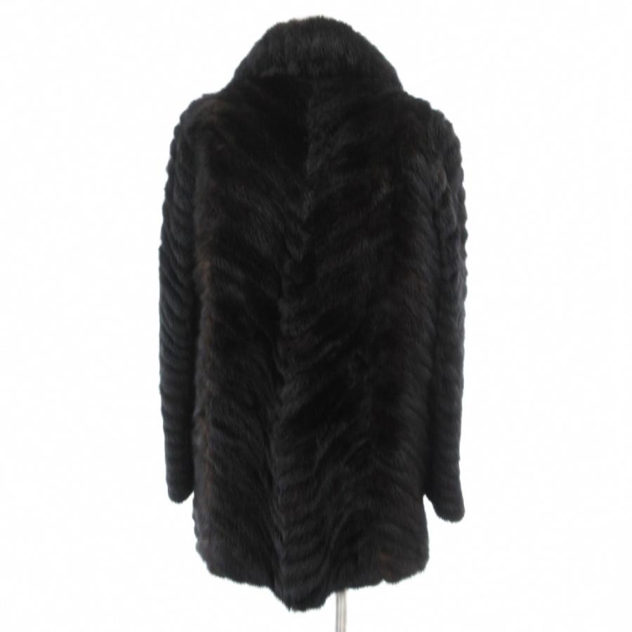 ホワイト 毛皮コート ストライプデザイン ホワイトミンクトーキョー WHITE MINK TOKYO ファーコート 毛皮 ミンク