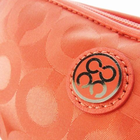 COACH（コーチ） ポーチ コスメ ペンシル ナイロン ジャカード レザー 