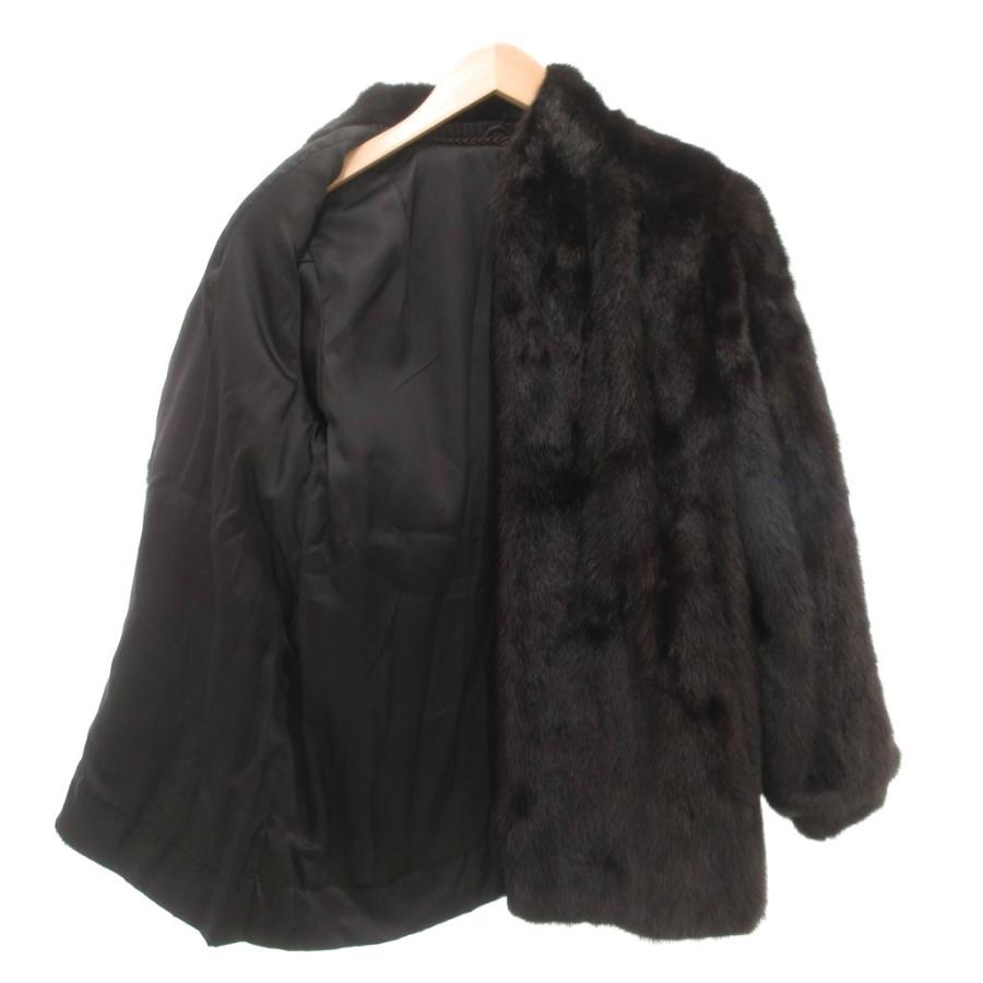 【中古】ノーブランド ファーコート 毛皮 ミンクファー ショート丈 13 黒 ブラック /AE ■GY11 レディース ノーブランド ファーコート 毛皮 ミンクファー ショート丈 13 黒