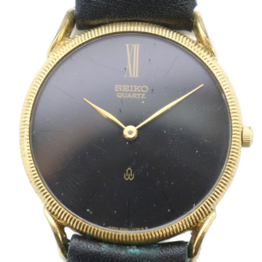 セイコー SEIKO 6020-7080 シャリオ 腕時計 ウォッチ クォーツ 黒文字
