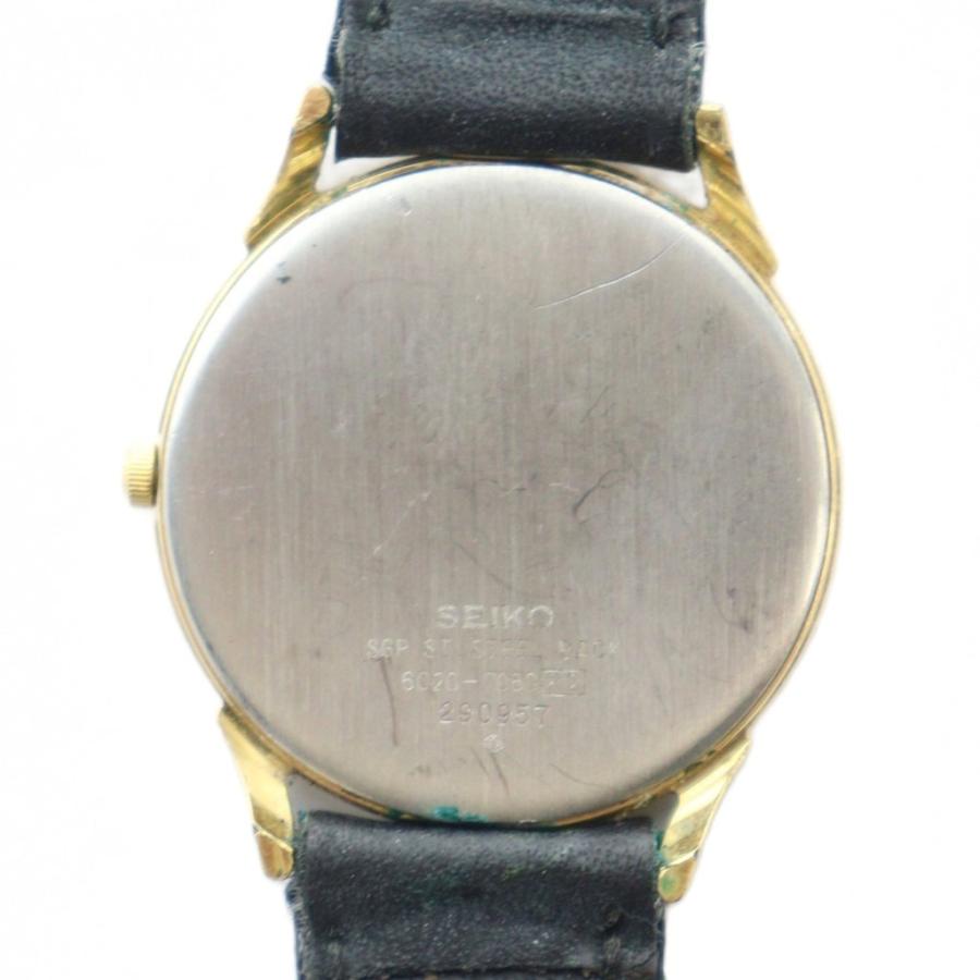 セイコー SEIKO 6020-7080 シャリオ 腕時計 ウォッチ クォーツ 黒文字