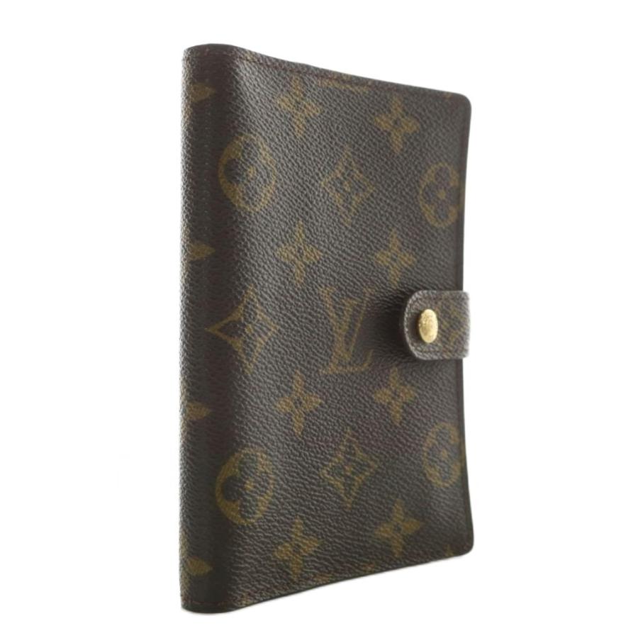 ルイヴィトン LOUIS VUITTON アジェンダ PM システム手帳カバー PVC レザー モノグラム 総柄 茶色 ブラウンの画像