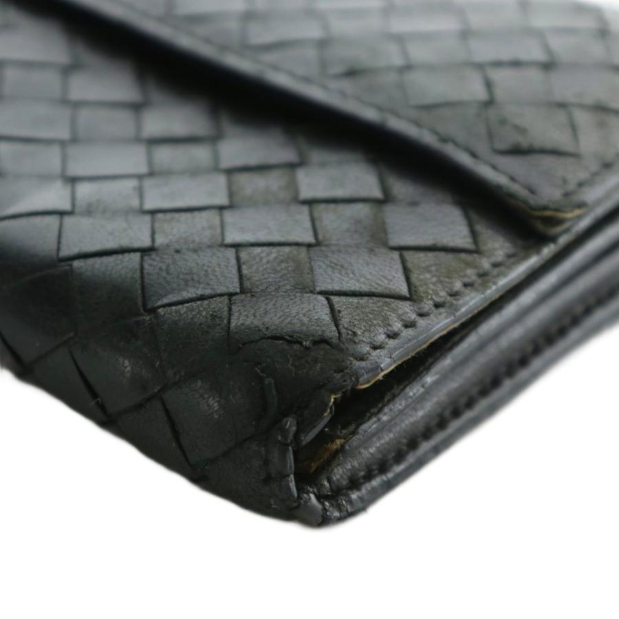 ✨美品　BOTTEGA VENETA 長財布 二つ折り イントレチャート　黒 BOTTEGA VENETA ボッテガヴェネタ 長財布 二つ折り レザー