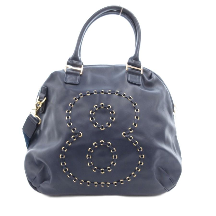 ムータ muta 8BAG トートバッグ ショルダー 2WAY レザー 皮革 紺