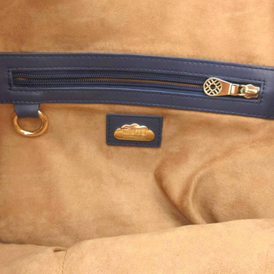 ムータ muta 8BAG トートバッグ ショルダー 2WAY レザー 皮革 紺