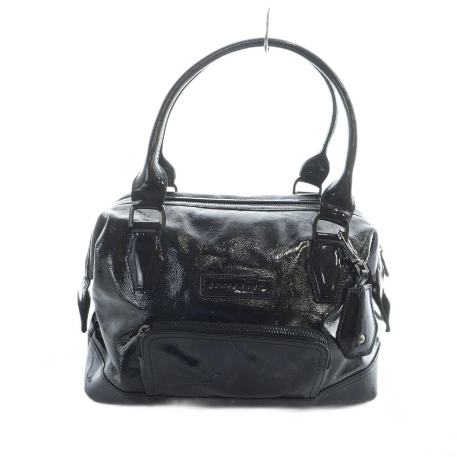 【中古】ロンシャン LONGCHAMP レジェンド ドクターズ バッグ ハンド バッグ ミニボストン エナメル 黒 ブラック LONGCHAMP（ロンシャン） レジェンド ドクターズ バッグ ハンド バッグ