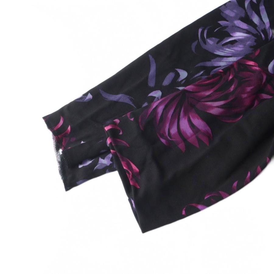 GUCCI（グッチ） ミドルワンピース 長袖 ロゴ XS 黒 ブラック 花柄 /MQ