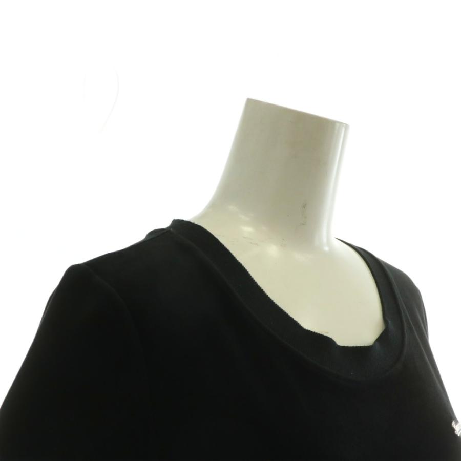 GUCCI（グッチ） ワンピース ベロア 半袖 ひざ丈 ロゴ ゴールド金具 XS