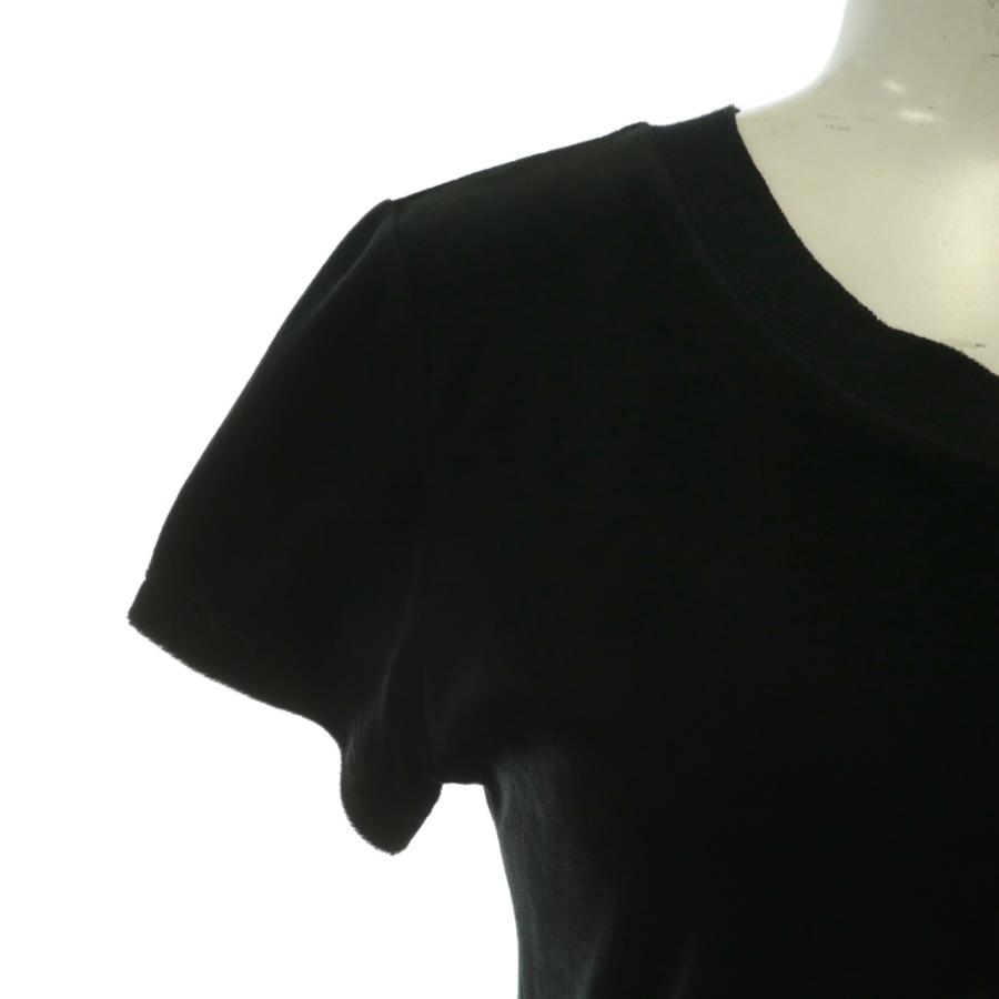 【中古】グッチ GUCCI ワンピース ベロア 半袖 ひざ丈 ロゴ ゴールド金具 XS 黒 ブラック /XZ ■GY17 レディース GUCCI（グッチ） ワンピース ベロア 半袖 ひざ丈 ロゴ ゴールド金具 XS