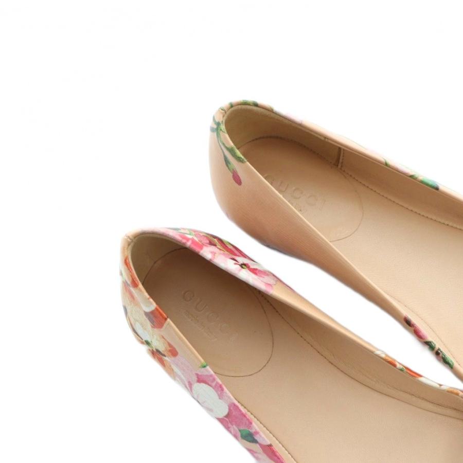 GUCCI（グッチ） パンプス ラウンドトゥ ストラップ 花柄 PVC ロゴ 34