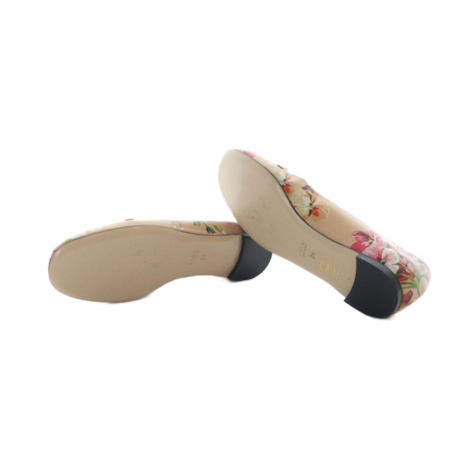 GUCCI（グッチ） パンプス ラウンドトゥ ストラップ 花柄 PVC ロゴ 34