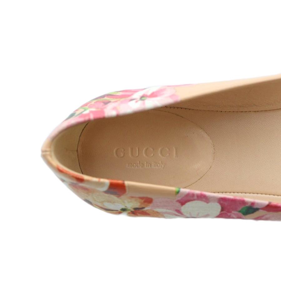GUCCI（グッチ） パンプス ラウンドトゥ ストラップ 花柄 PVC ロゴ 34