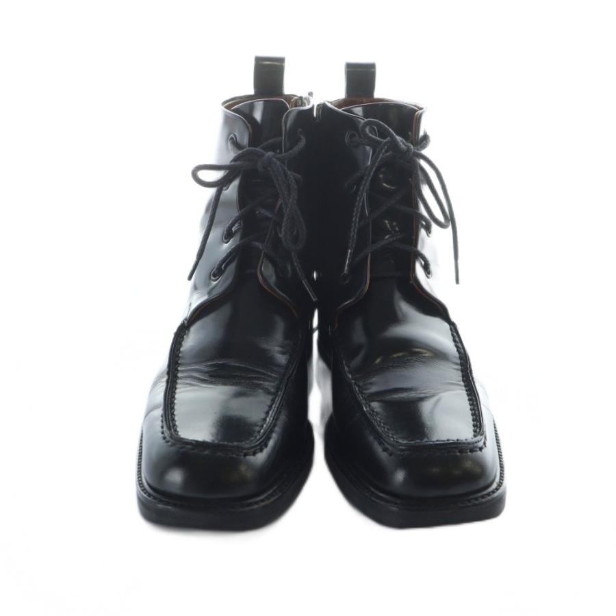 GUCCI（グッチ） ショートブーツ スクエアトゥ ロゴ レザー 36 23cm 黒