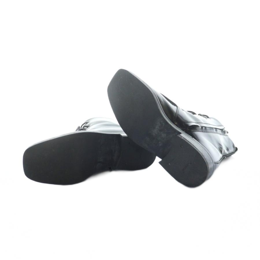 【中古】グッチ GUCCI ショートブーツ スクエアトゥ ロゴ レザー 36 23cm 黒 ブラック ■GY18 /MQ ■OH レディース GUCCI（グッチ） ショートブーツ スクエアトゥ ロゴ レザー 36 23cm 黒