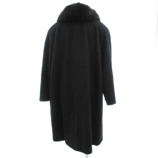 シェルボ SHELVO ファーコート フォックス 毛皮 カシミヤ×ウール 9 黒