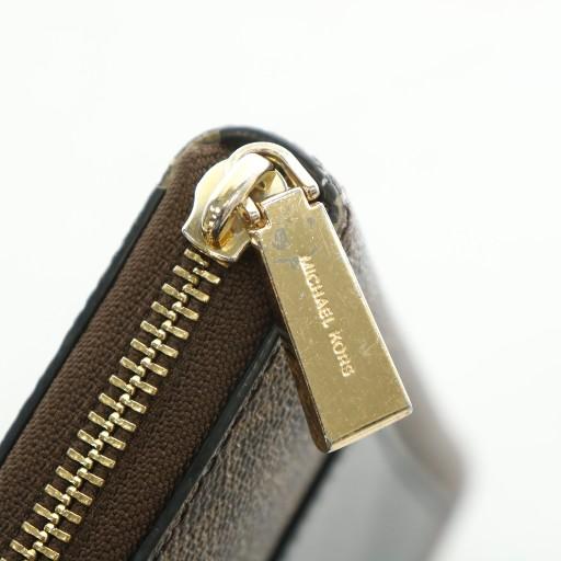 マイケルコース MICHAEL KORS 長財布 PVC レザー ラウンドファスナー